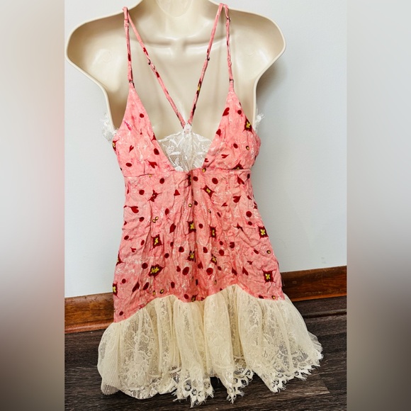 Gullhatun Aydin by Anthropologie Sweetheart Baby Doll Mini Dress Chemise Lace S - Picture 7 of 9